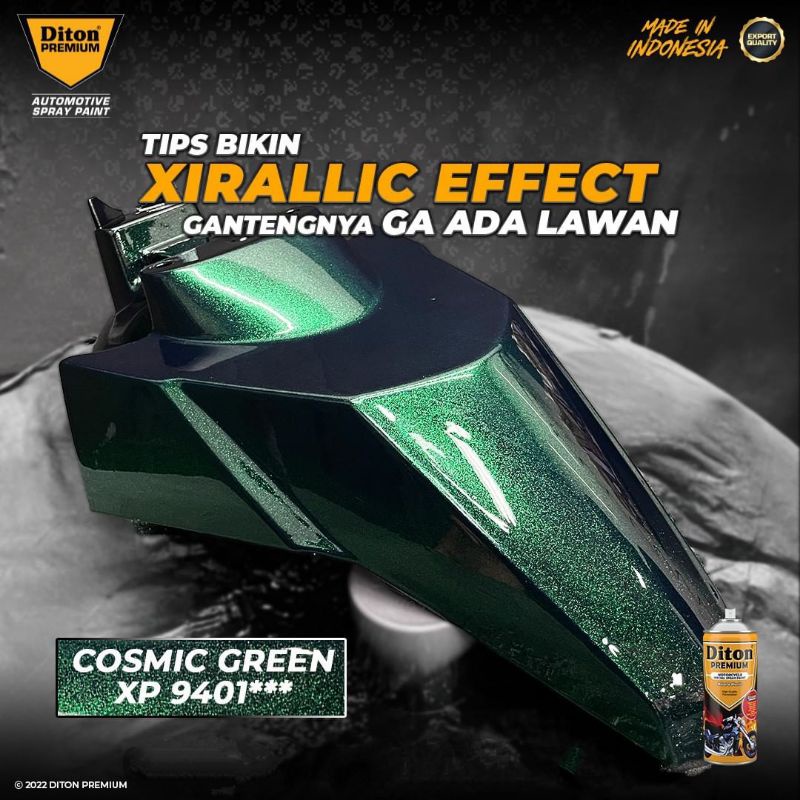 Pilok Hijau Cosmic Green XP 9401 *** Xirallic Diton Premium Cat Semprot Sepeda Motor Mobil Velg