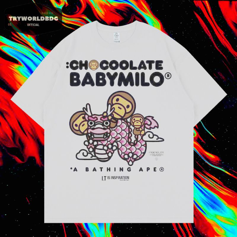 KAOS OVERSIZE / KAOS KARTUN / OVERSIZE T SHIRT / KAOS CHOCOOLATE BABY MILO VINTAGE TEE