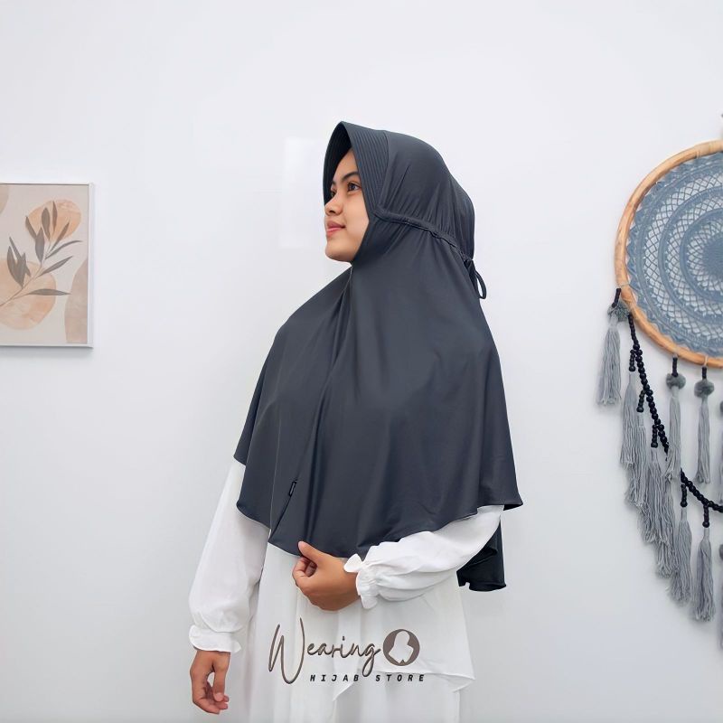 JILBAB INSTAN KHIMAR SERUT JOKOWI SPANDEX  L | HIJAB BERGO HAMIDAH SERUT JUMBO PREMIUM