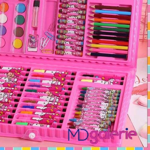 

set pensil crayon cat air stationery perlengkapan sekolah menggambar h - Pink