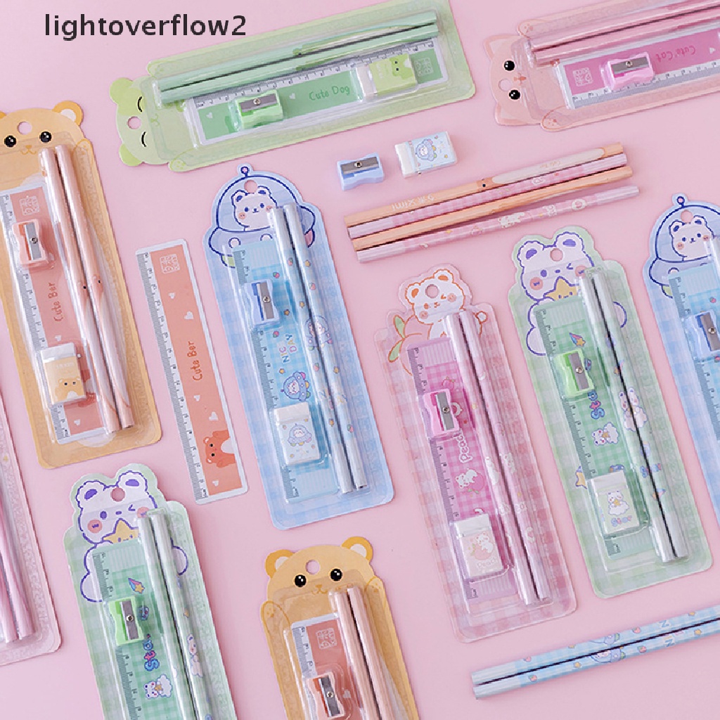 (lightoverflow2) 5pcs / Set Pensil HB Motif Kartun Lucu Untuk Stationery Sekolah / Hadiah