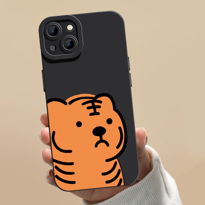 Soft Case Silikon TPU Motif Harimau Untuk IPhone 14 13 12 11 Pro X XR XS Max Plus