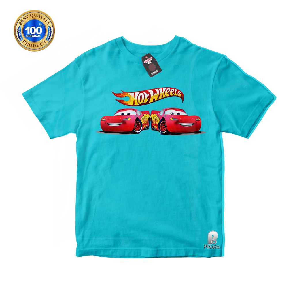 KAOS ANAK MOTIF HOT WHEELS, MOBIL Usia 2-10 thn Bahan Cottun