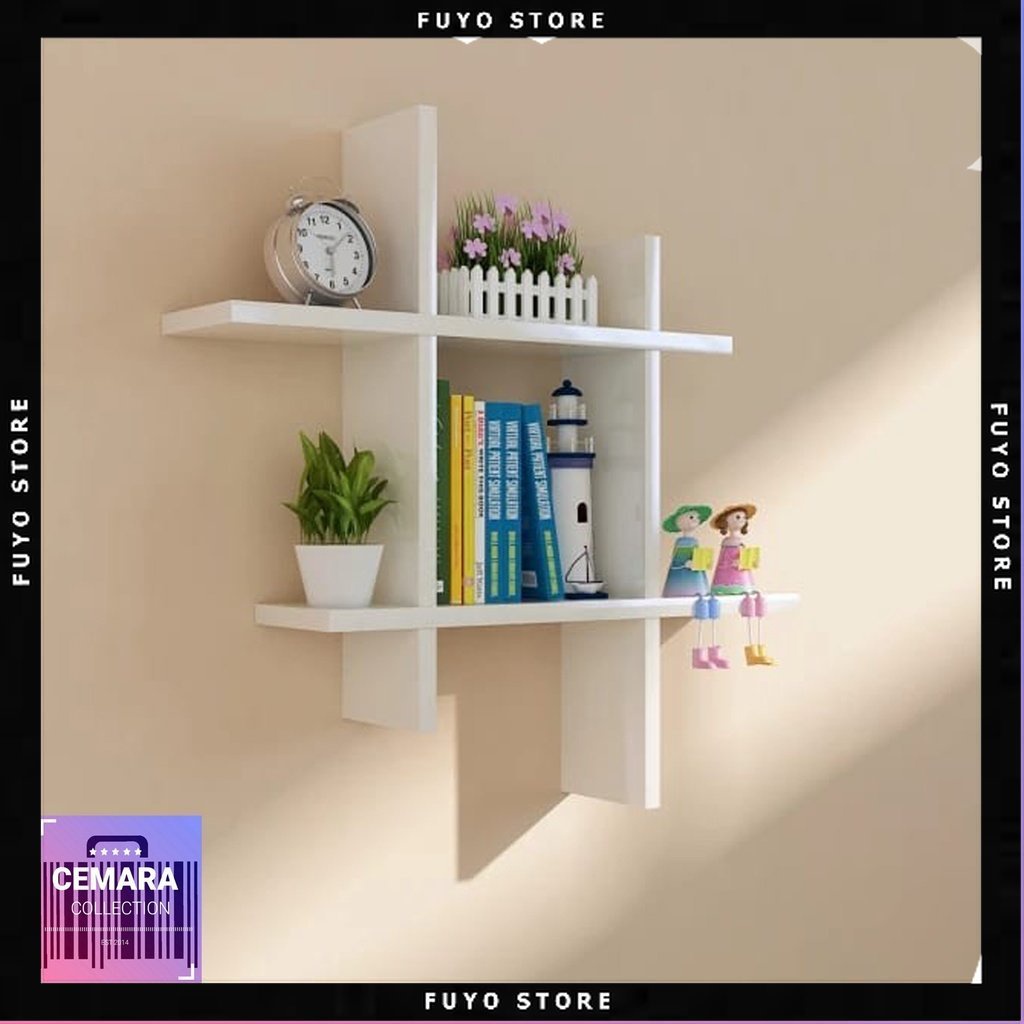 CMRRK - Rak Dinding Kotak Ketupat / Rak Dinding Minimalis / Rak Buku / Rak Gantung / Rak Serbaguna