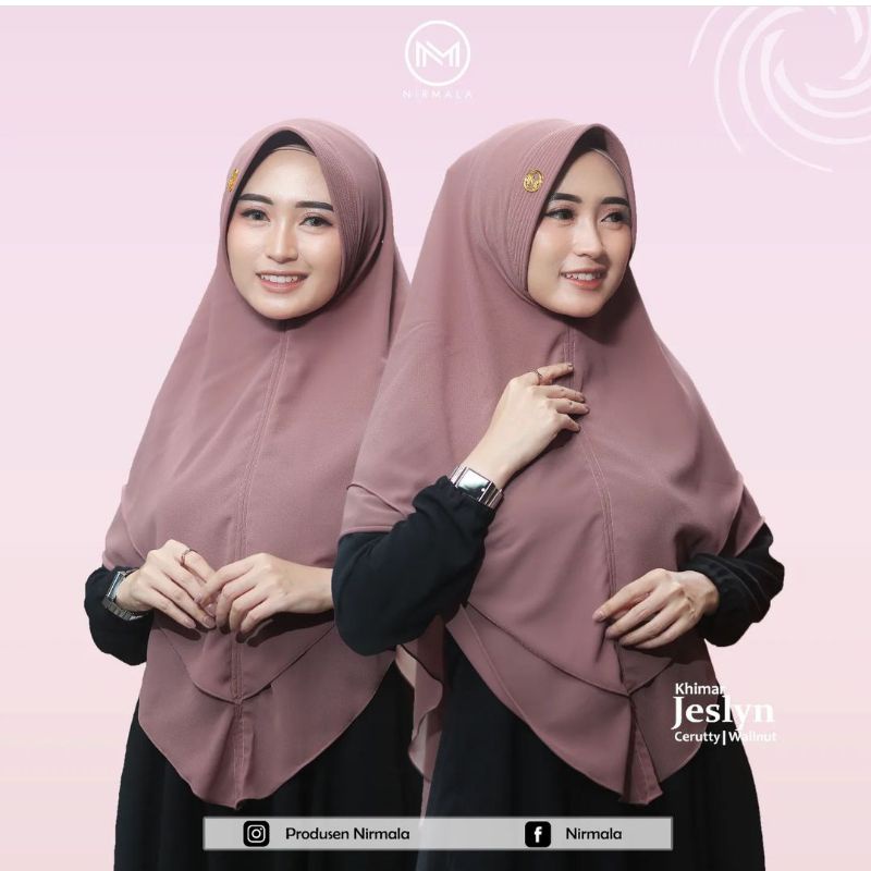 KHIMAR INSTAN JESLYN ORIGINAL NIRMALA HIJAB JILBAB KERUDUNG BERGO DEWASA JUMBO BAHAN SIFON CERUTY BA