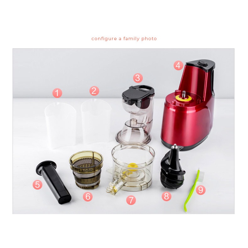 Slow Juicer Portable 99% fresh Diameter besar 750ML juicer portable jus Multifungsi-1 tahun jaminan