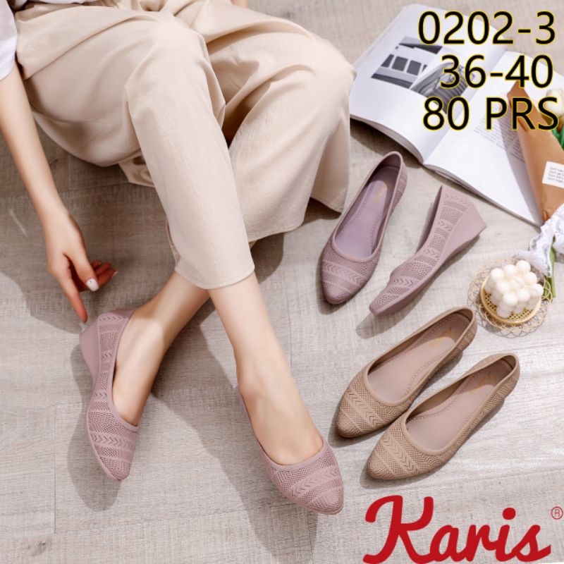 Sepatu Jelly Wanita Hak Kerja Import Karet