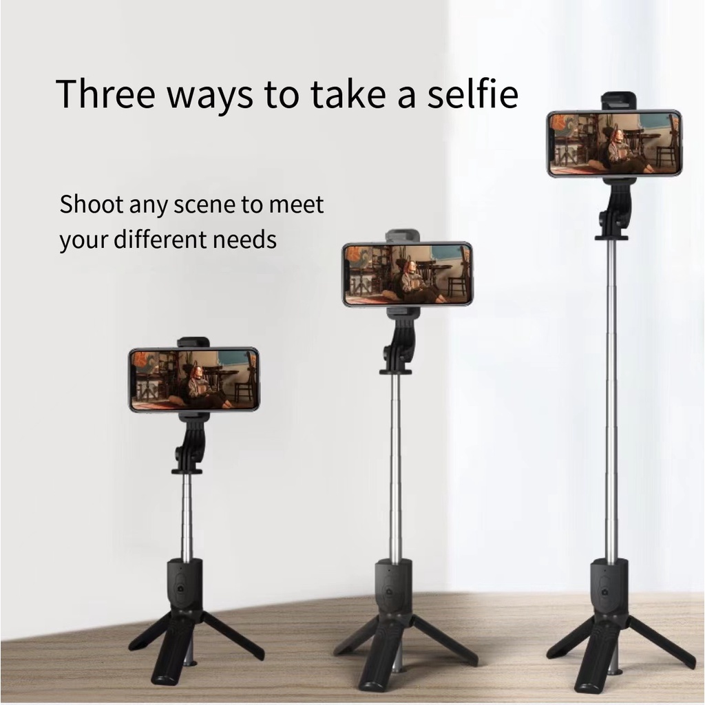 Portable Mini Selfie Stick Bluetooth 3 in 1/Tongsis Bluetooth 2 in 1 Tripod Tongsis Bluetooth Live Stand