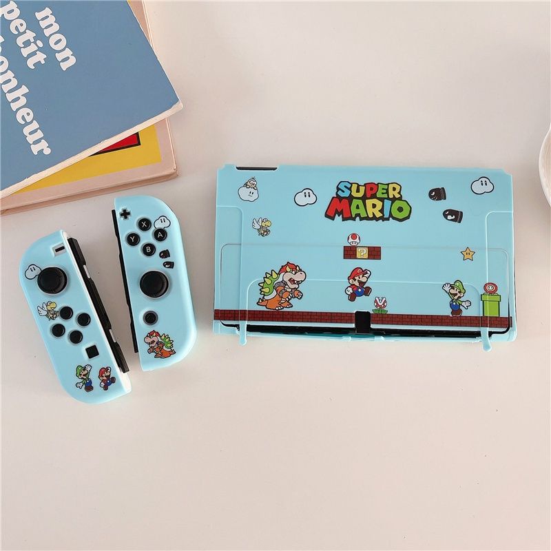 Case Nintendo Switch OLED v2 v1 Casing Super Mario Softcase Soft Biru