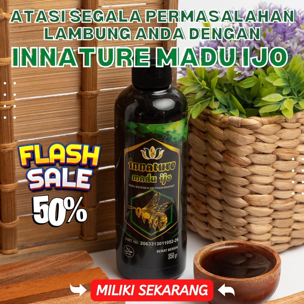 Innature Madu Hijau 350 Gram | Herbal Lambung Asli Mengatasi Maag dan Infeksi Lambung | Herbal Asam 