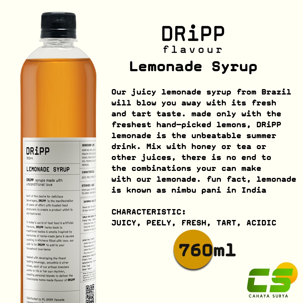 

Dripp Sirup / Syrup - Lemonade Syrup 760 ml