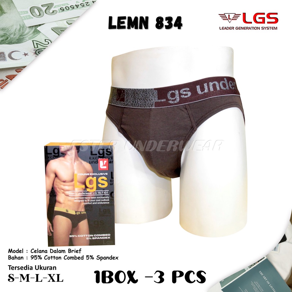 Celana Dalam Pria LGS 834 ISI 3 PCS | Brief Exclusive