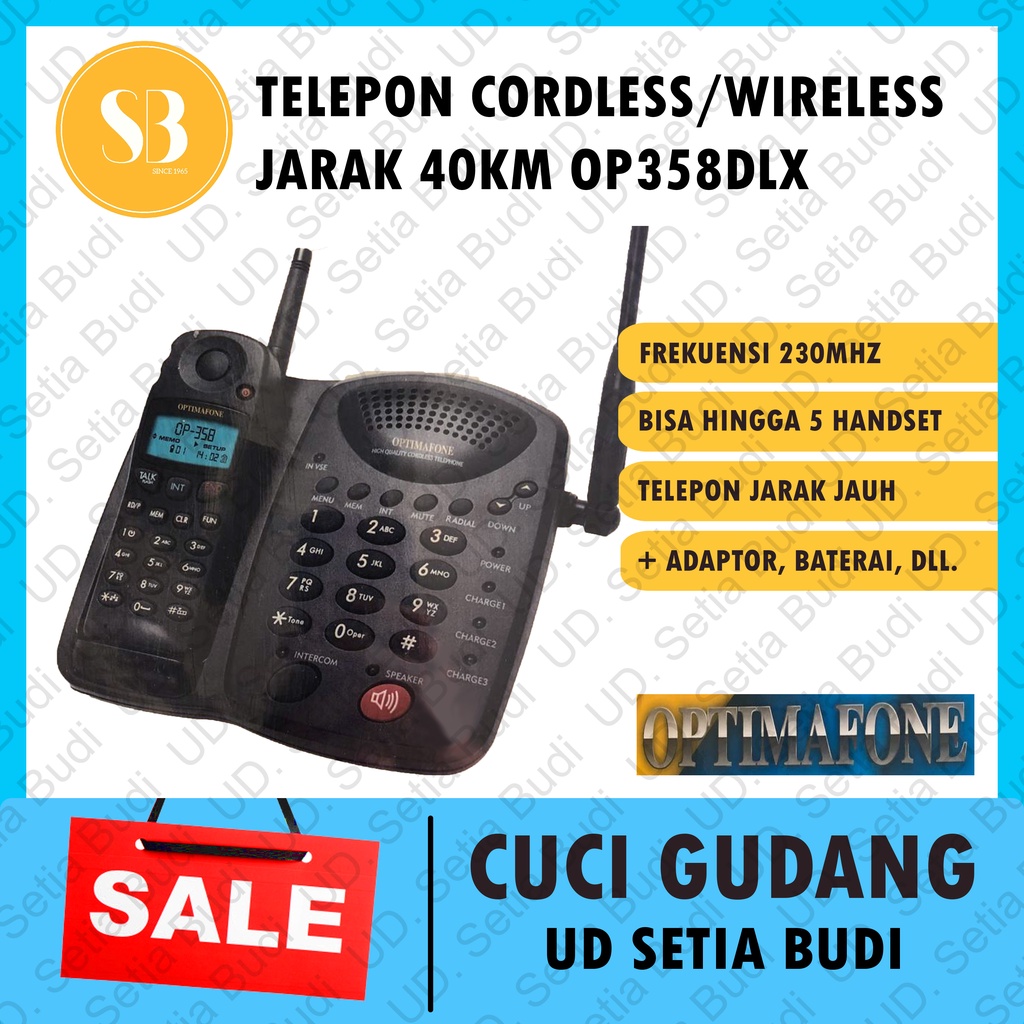 Telepon Cordless / Wireless Jarak Hingga 40KM Optimafone OP-358DLX