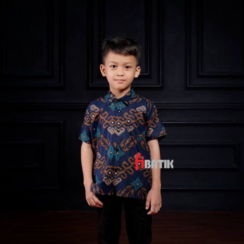 BatikWeyrisfashion | Batik Anak Laki-laki Lengan Pendek | Hem Batik Anak Usia 3 - 12 Tahun | Batik Kids | Batik Anak Pendek Size S M L XL XXL