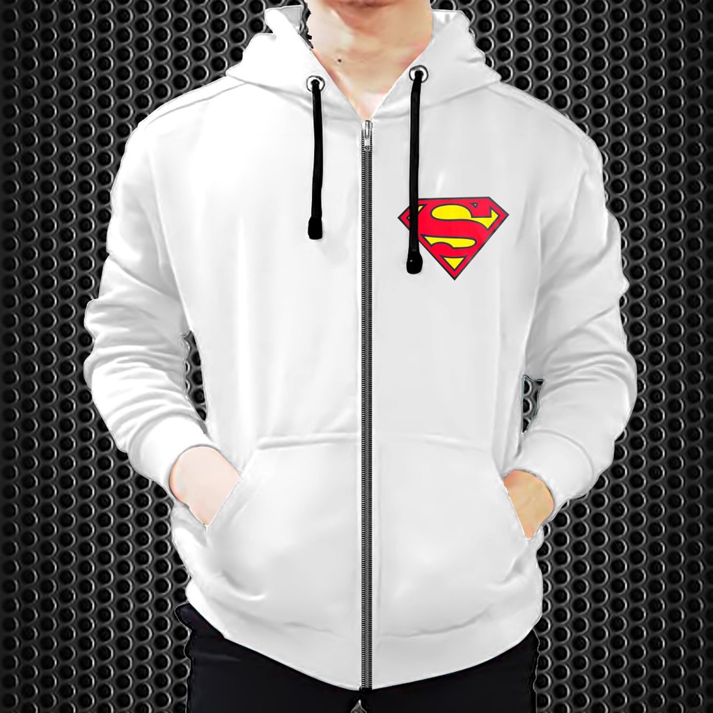 Jaket Resleting Superman / Jaket Dewasa / Jaket Distro / Jaket Diskon Bahan Fleece