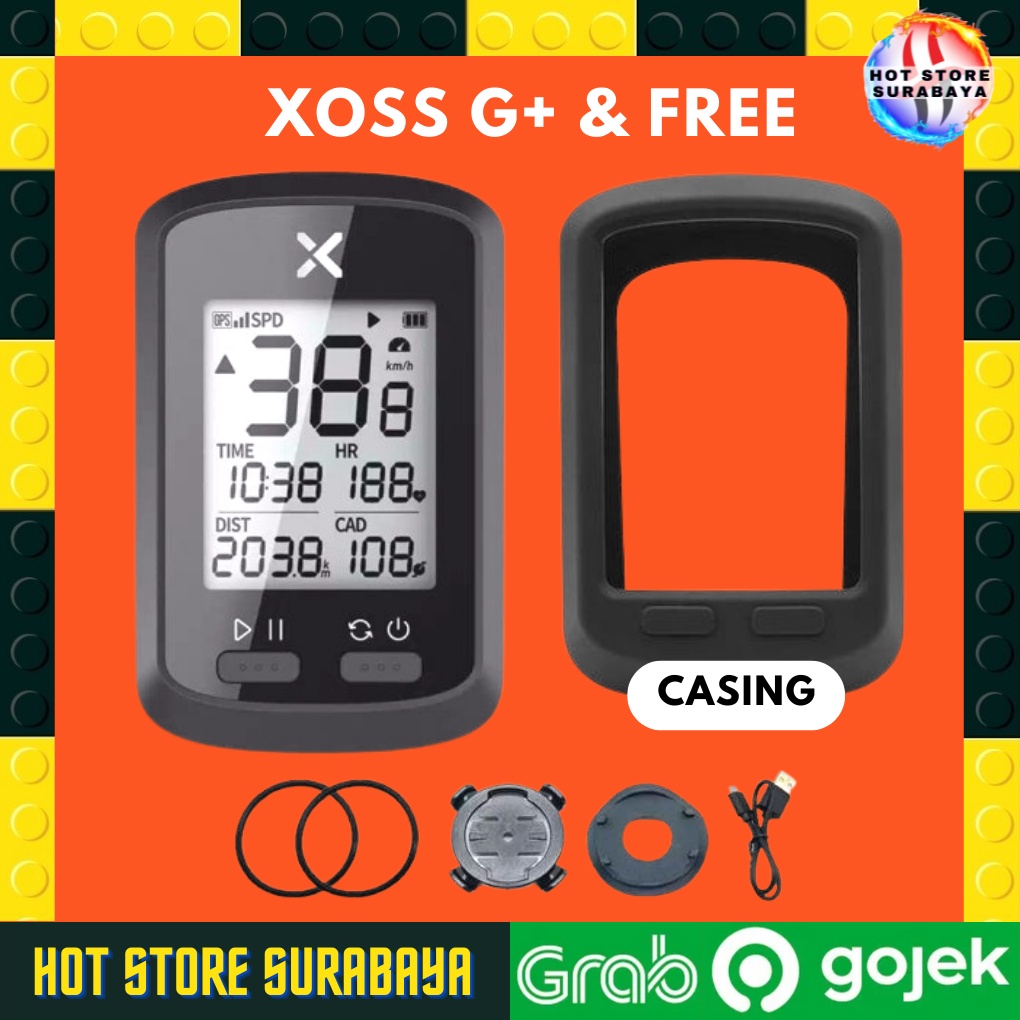 Xoss G plus / G+ GPS Speedometer Original English Aksesoris Sepeda Tracking STRAVA Full Set + Charge