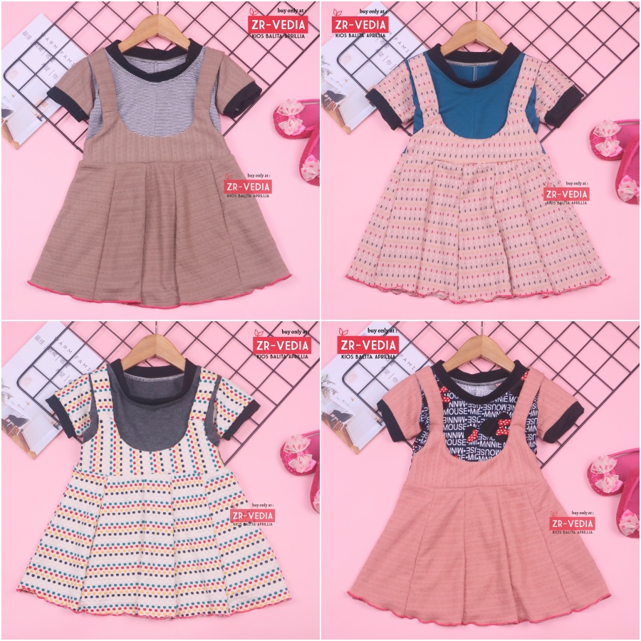 Dress Nagita uk Bayi - 2 Tahun / Dres Anak Perempuan Murah Baju Balita Lengan Pendek Adem Kiosbalitaaprillia