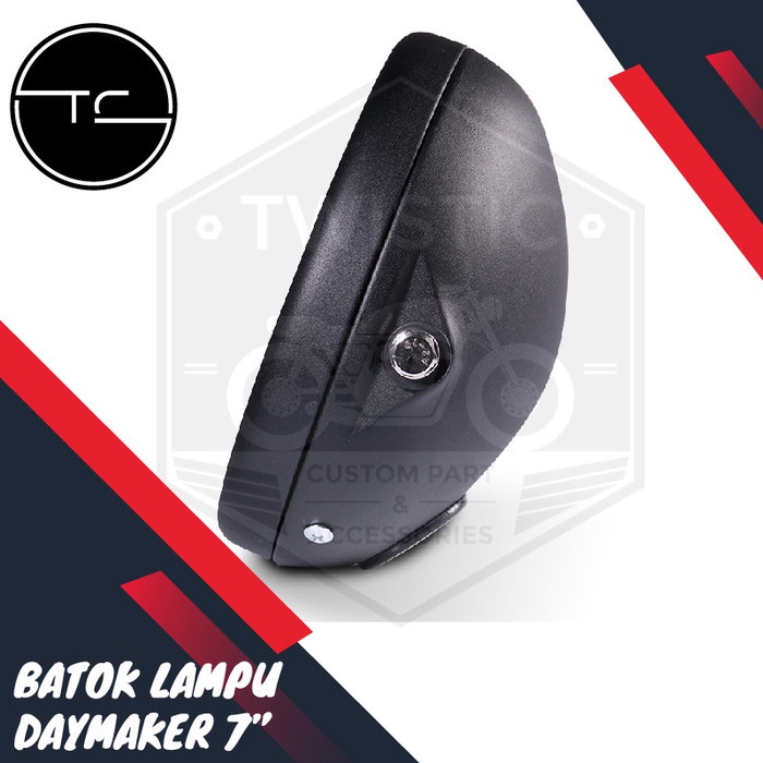Cover Batok Pesek Lampu Daymaker 7 inch Motor Custom - Hitam Doff