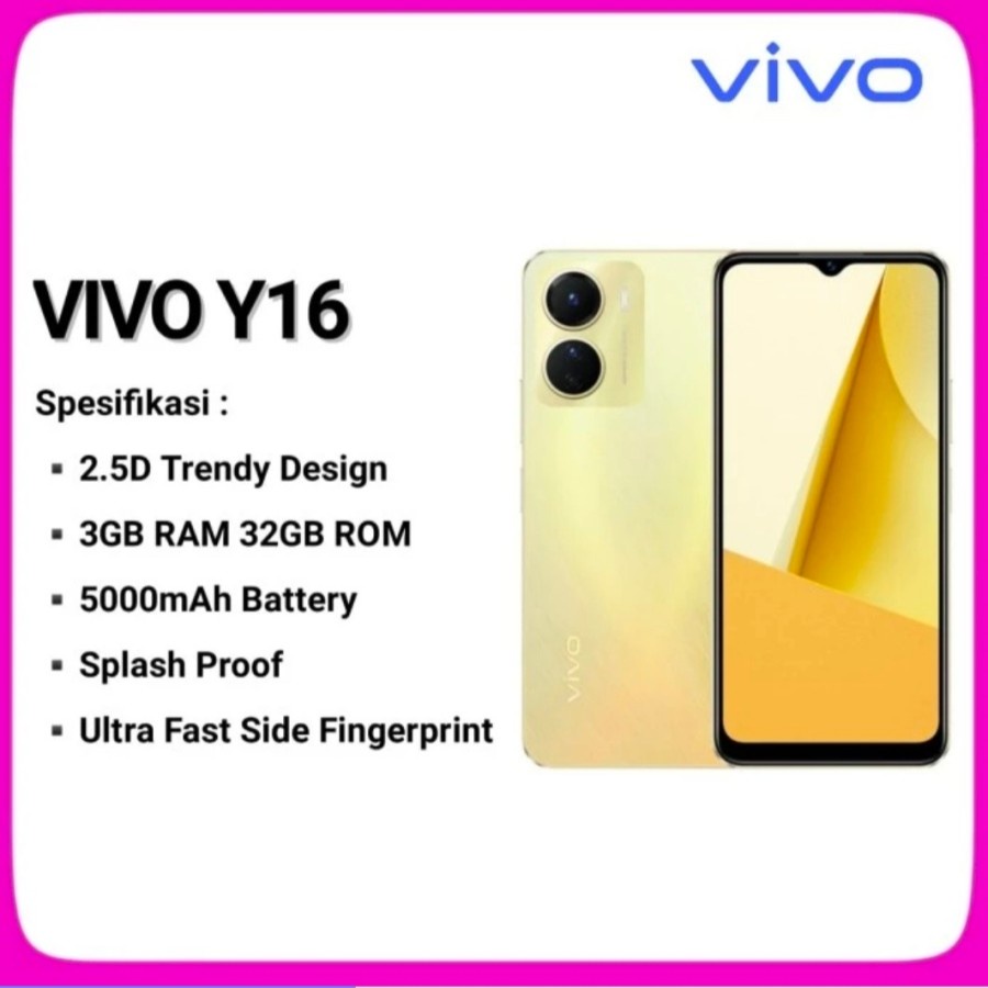 VIVO Y16 3/32 GB garansi resmi Original