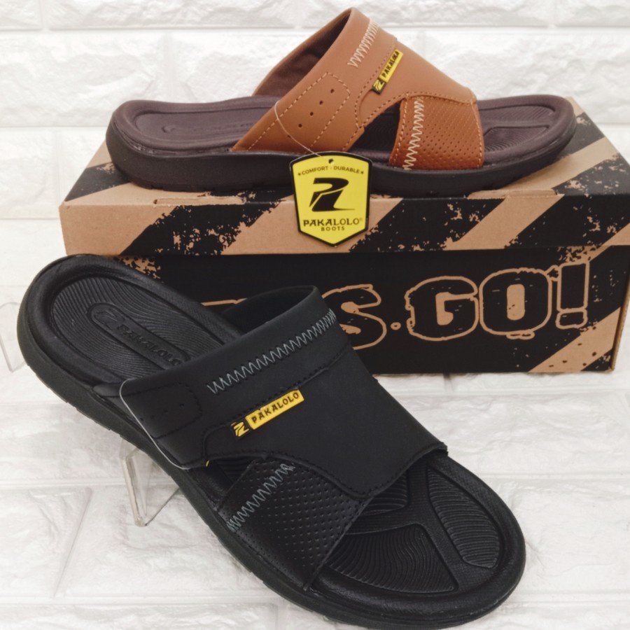 Sendal slip on pria pakalolo karang 05 black.sendal original pakalolo