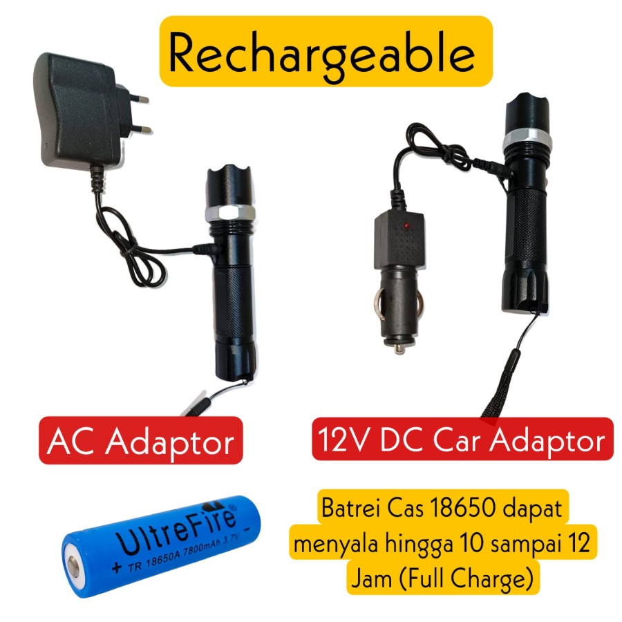 SENTER POLICE SENTER LALIN SENTER SWATT SENTER LED TANGAN LONGDA 828