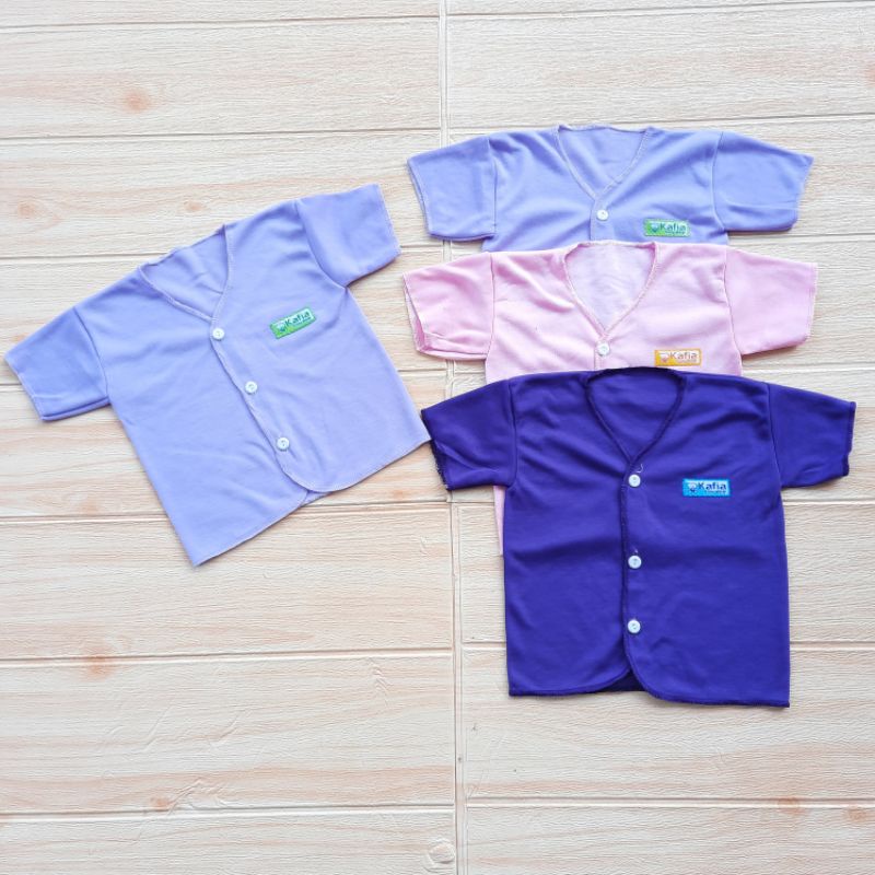 Baju Bayi Tangan Pendek Polos Newborn Lilac Kafia 0-3 Bulan