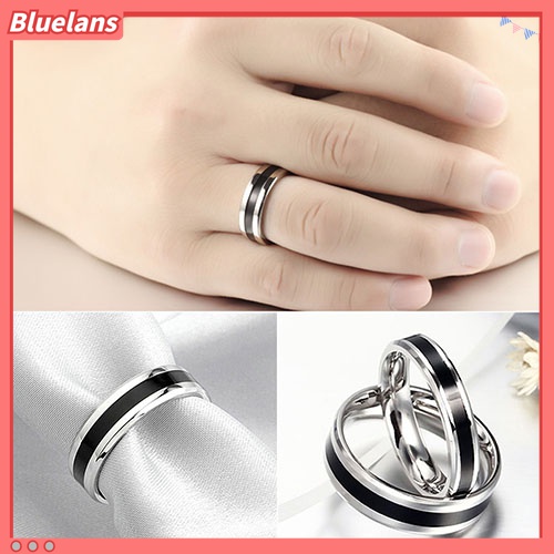 Cincin Bahan Titanium Stainless Steel Warna Hitam Untuk Pria Dan Wanita