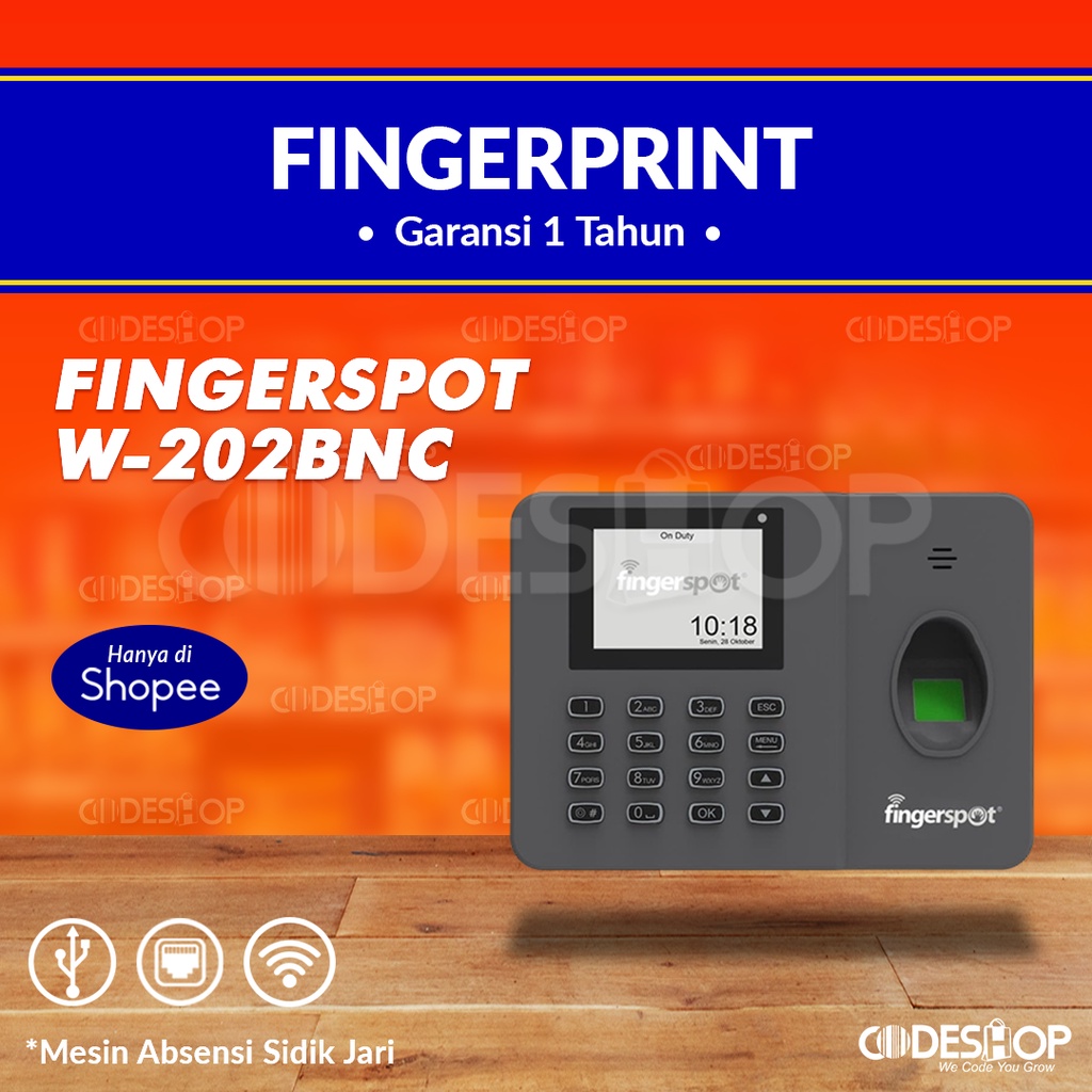Fingerspot W-202BNC Mesin Absensi Sidik Jari Fingerprint