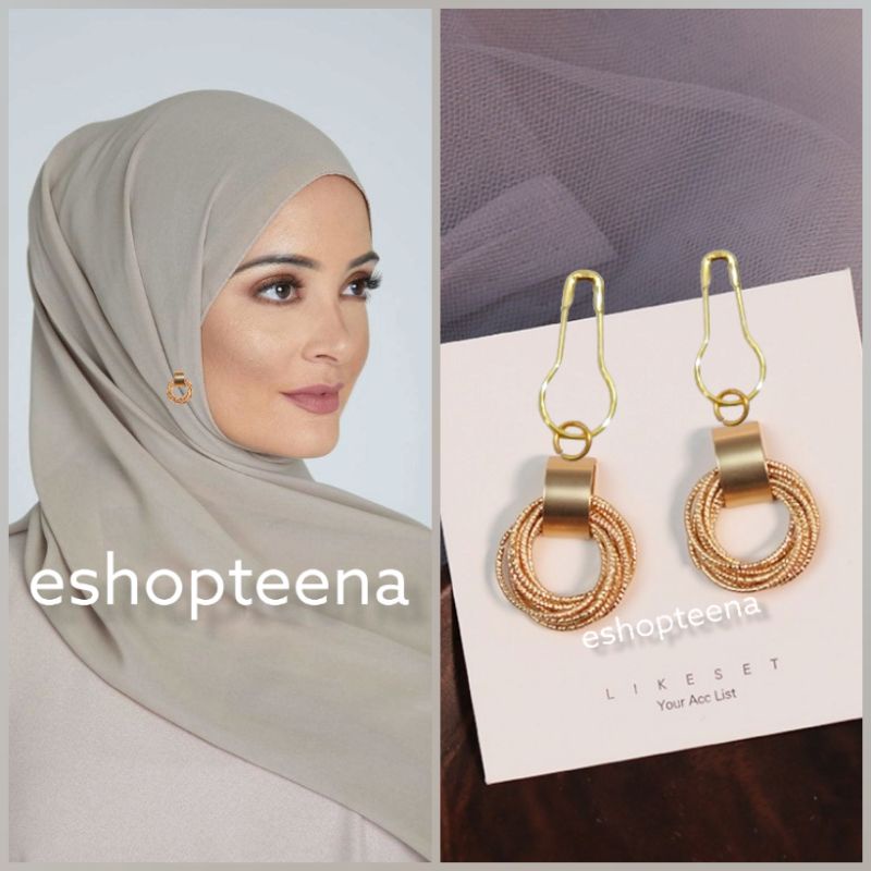 A100 anting hijab bulat new gold_anting jilbab