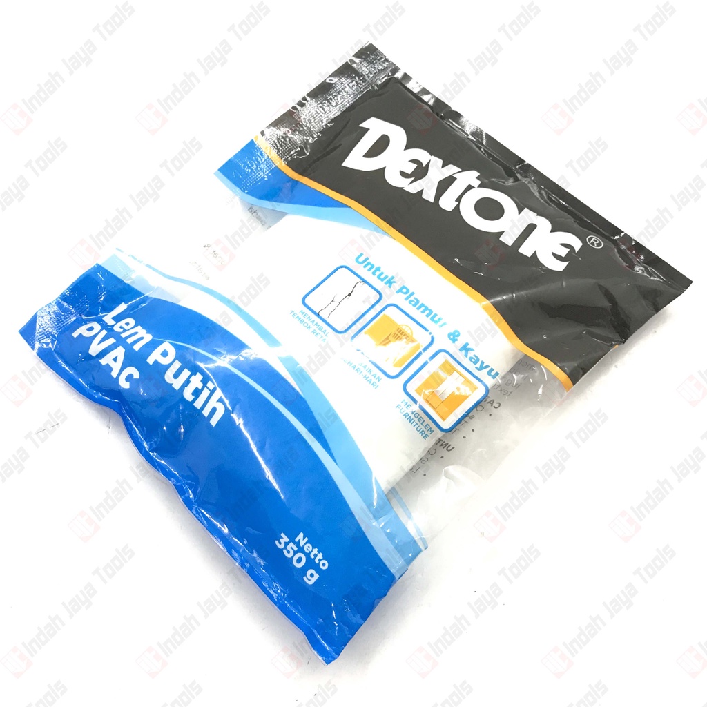 DEXTONE LEM PUTIH PVAC 350 Gram Plamir Tembok - Plamir Kayu Kertas