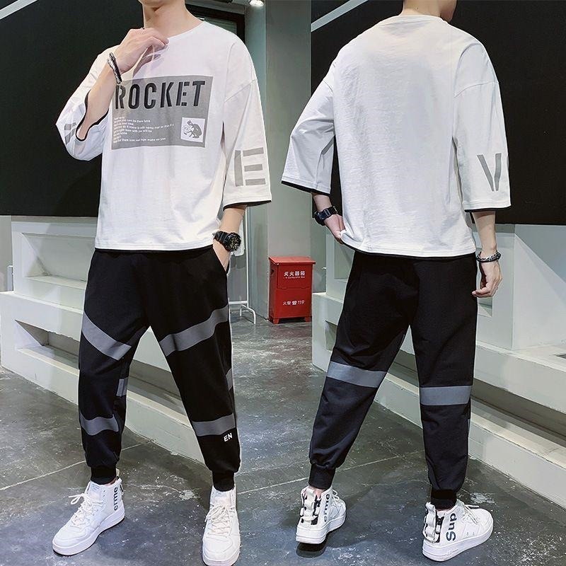 STELAN KAOS OVERSIZE PRIA ROCKET DAN CELANA JOGGER COWOK FASHION SETELAN