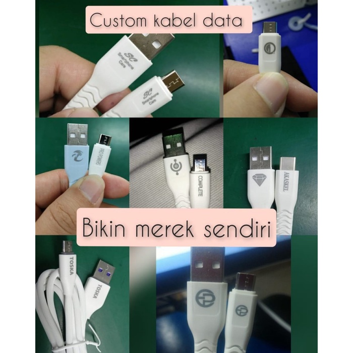 CUSTOM Kabel data Handphone Type C min order 40pcs. custom Kabel data Fast charging. USB - TYPE C