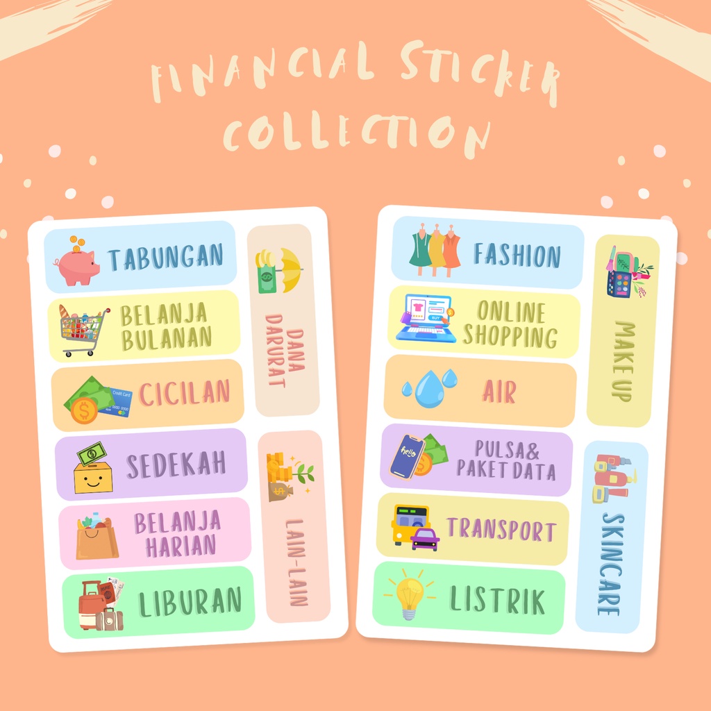 

Aesthetic Financial Sticker sheet stiker