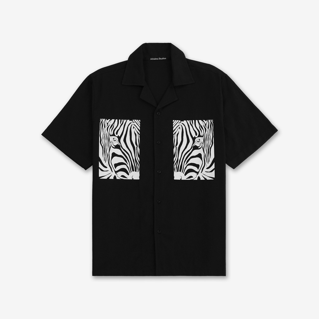 ARHOLMA STUDIOS - OVERSIZED SHIRT 'ZEBRA' BLACK