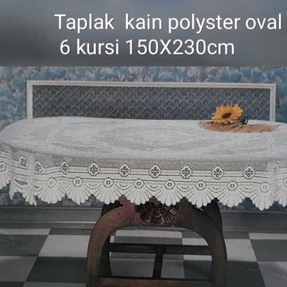 TAPLAK MEJA MAKAN OVAL 6 KURSI