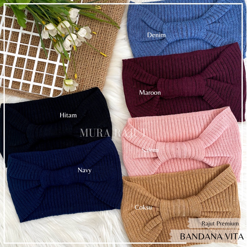 Ciput Rajut Bando Pita Premium/Bandana Pita