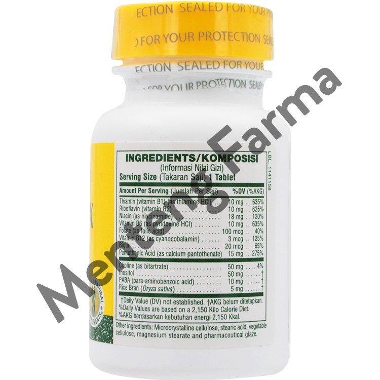 Natures Plus B Complex 60 Tablet - Vitamin Anti Stress dan Saraf