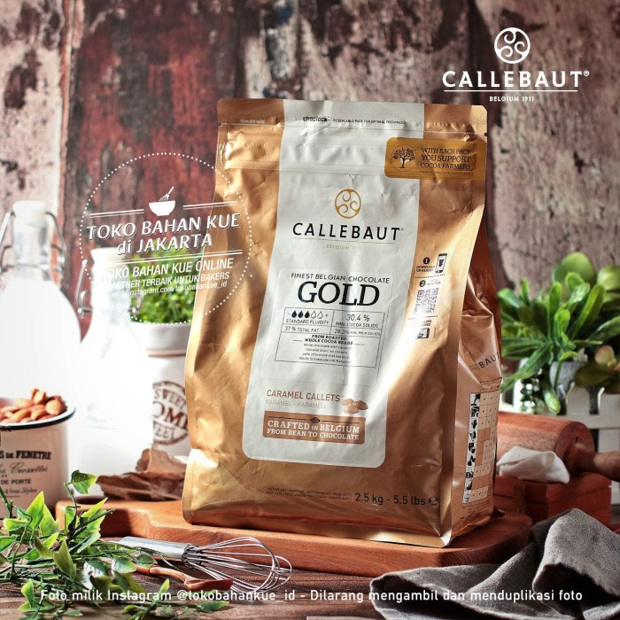 

Callebaut Chocolate Couverture Gold 500Gr Coin Caramel 30,4% Cokelat