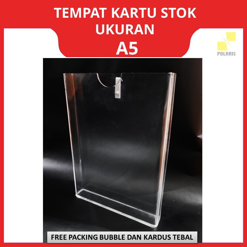 ACRYLIC TEMPAT KARTU STOK GUDANG TEBAL 3 MM - AKRILIK KOTAK PENYIMPANAN KARTU STOCK OPNAME - BOX ACRYLIC A5 WADAH STOCK CARD BARANG KARTU ABSEN