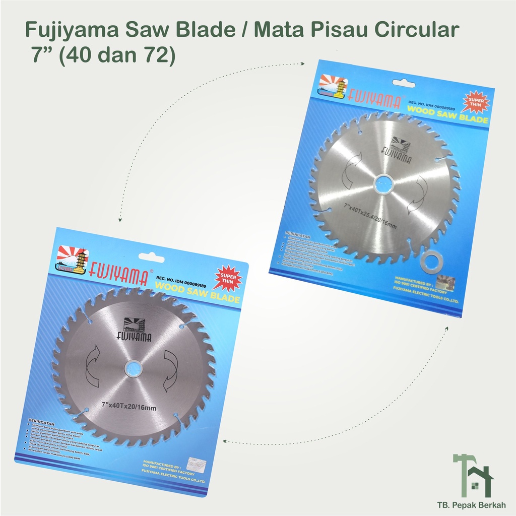 Fujiyama Circular Saw Blade Mata Potong kayu7 Inch