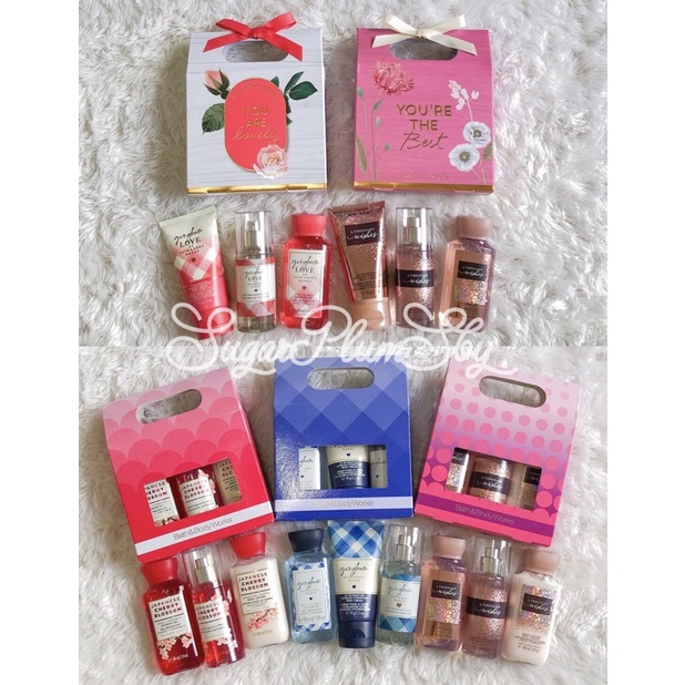 Gift Set BBW Travel Size isi 3 body care / Bath&Body Works Original Set / Paket body mist, lotion/cr