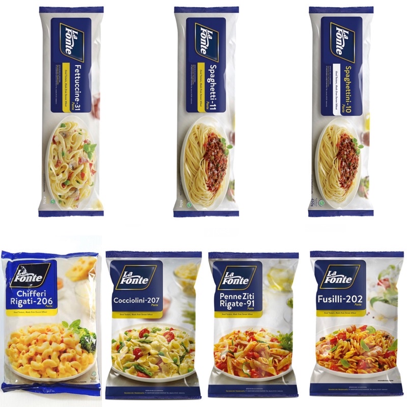 

La Fonte / LaFonte / Pasta / Penne Ziti Rigate - 91 / Fusilli - 202 / Chifferi Rigati - 206 / Cocciolini - 207 / Spaghettini - 10 / Spaghetti - 11 / Fettucine - 31/Penne/Ziti/Rigate/Fusilli/Chifferi/Rigati/Cocciolini/Spaghettini/Spaghetti/Fettucine