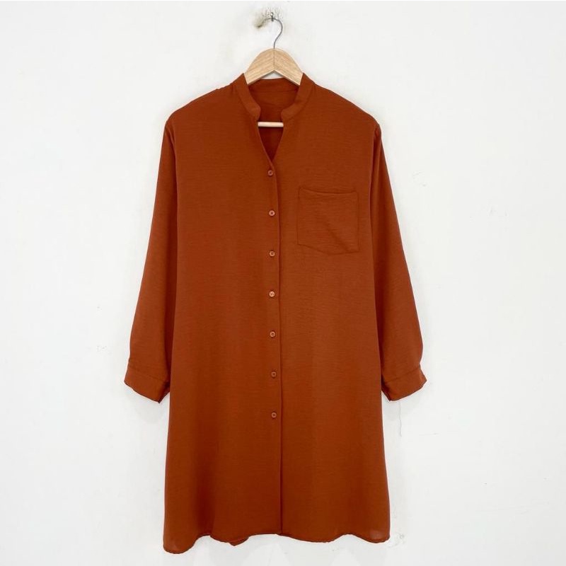 tunik wanita polos premium bahan crinkle