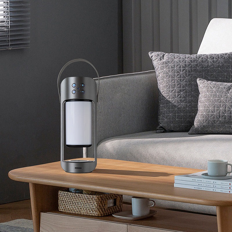 Speaker Bluetooth Alpha Lampu - Speaker Alpha Portable Wireless Flame Led Plus Wireless Charger