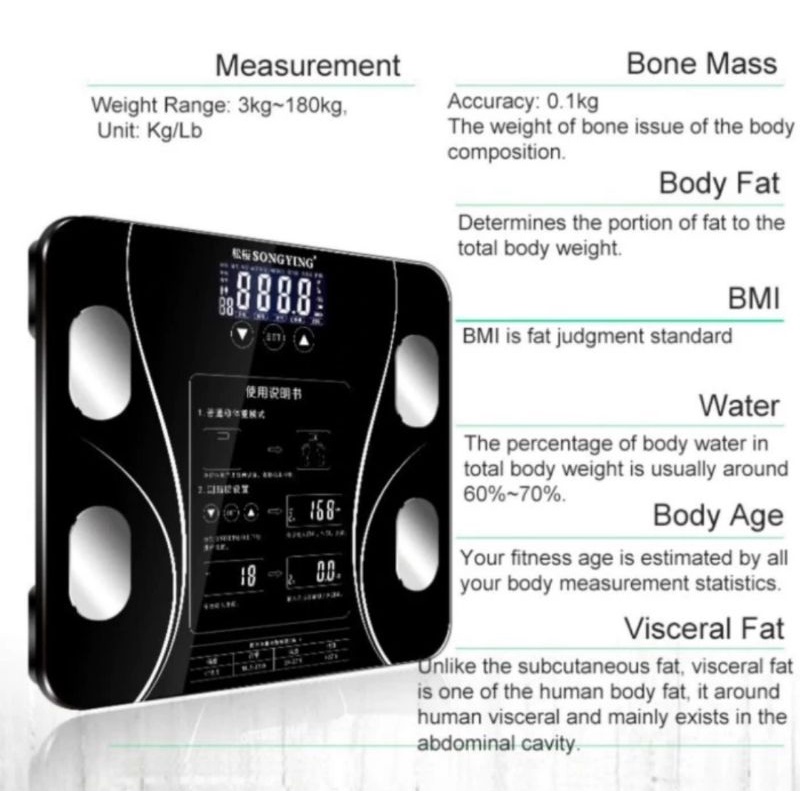 Timbangan badan digital lemak timbangan body fat