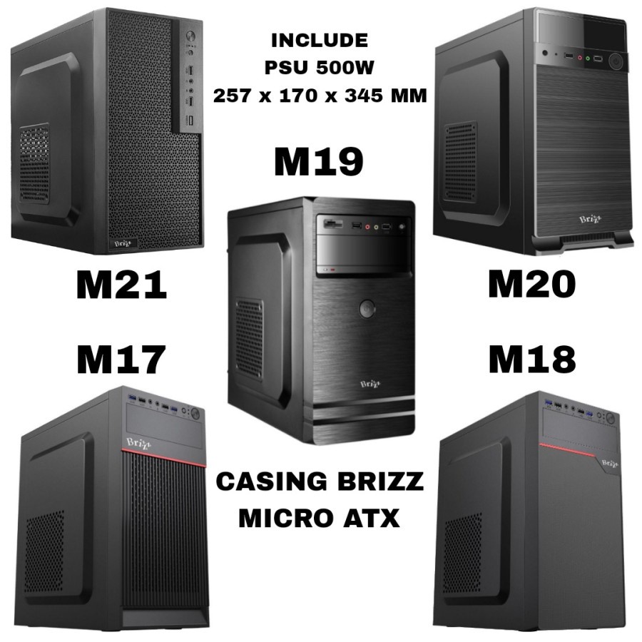 CASING KOMPUTER MINI 500W BRIZZ - CASING MINI BRIZZ ATX PSU 500W STANDART - CASING BRIZZ MICRO ATX PSU 500W