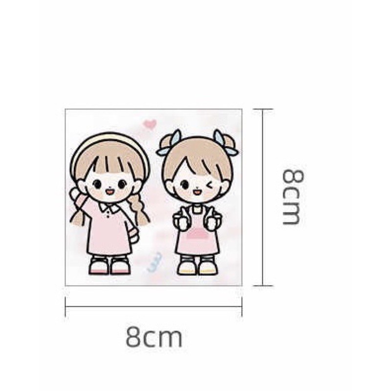ASLI STICKER MOMO Pack Karakter Lucu 100Pcs Anti Air Stiker 1 Set Motif Kartun Korea 1 Box 100Pcs