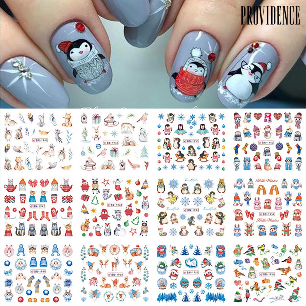 Stiker Kuku watermark Motif Rusa / Pohon Natal / Snowman