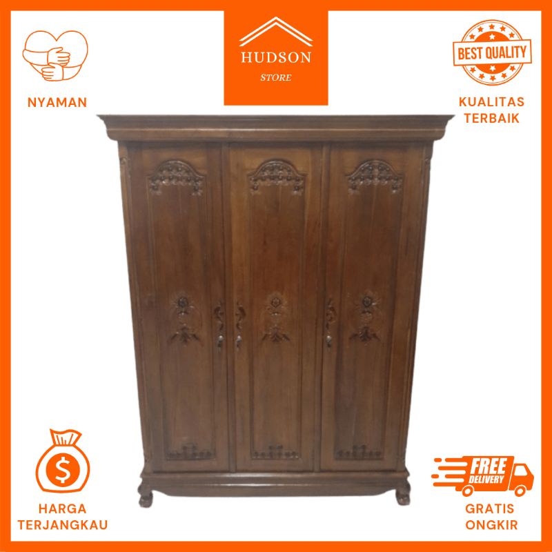 Lemari 3 Pintu / Lemari Kayu / Lemari Minimalis / Lemari Jati