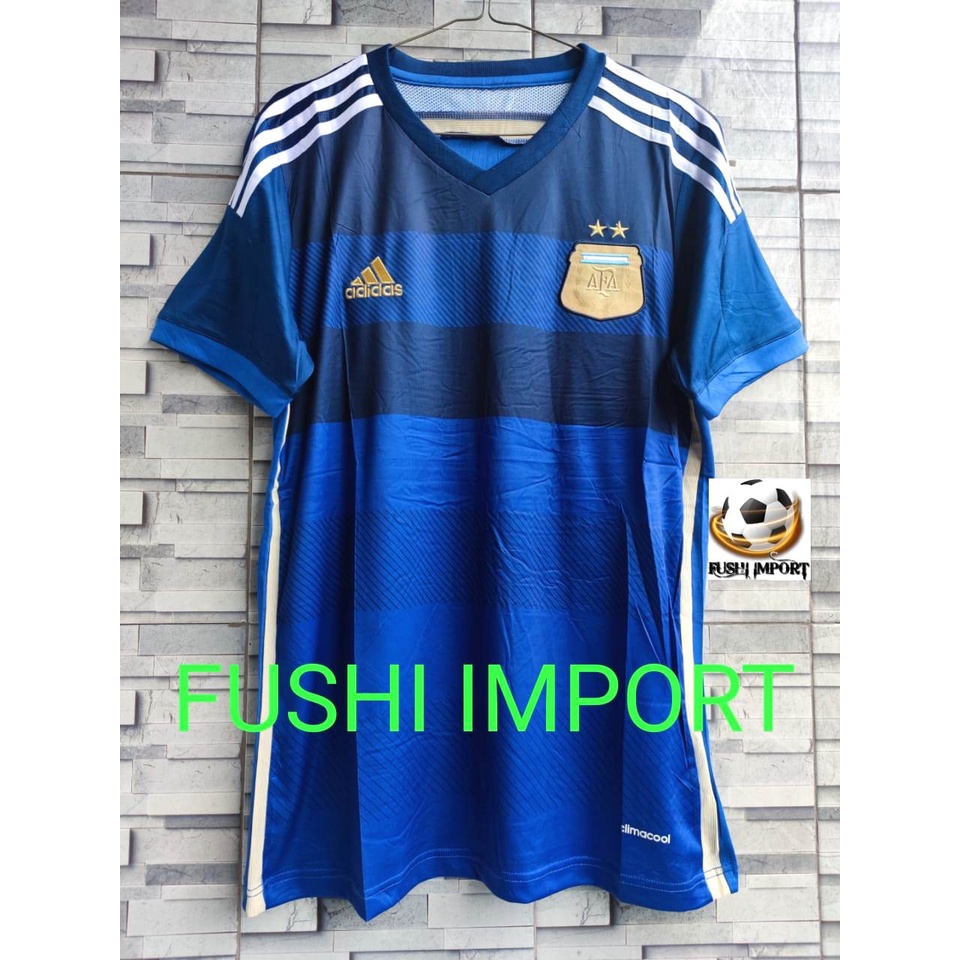 RETRO | Jersey Baju Bola Argentina Away 2014 Grade Ori